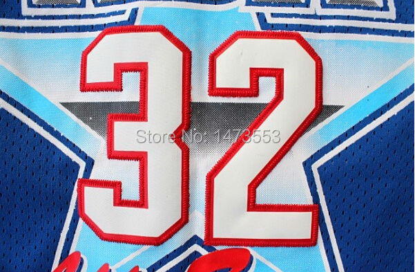 Los Angeles L #32 Magic Earvin Johnson Blue 1992 All Star Jersey_03