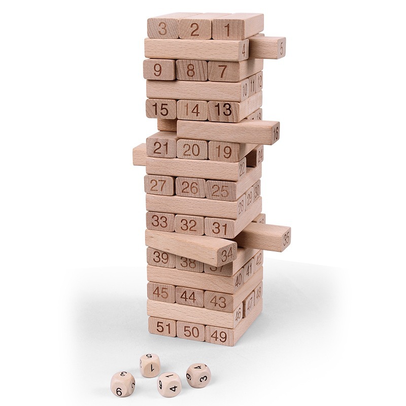 2014 New Leisure and entertainment tool the new 51 digital Die Diegao beech digital Jenga puzzle