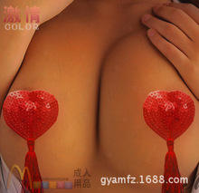 Gold / silver / red sexy black fringed round reusable stickers sexy breast nipple stickers