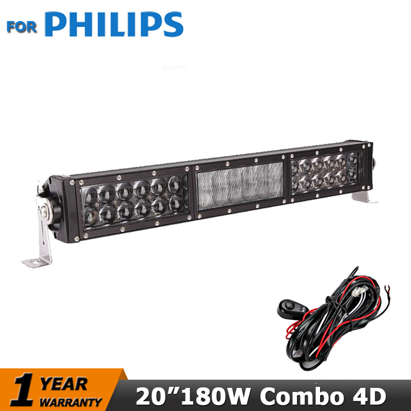 180W 20 inch for PHILIPS LED Light Bar Offroad Car Led Work Driving Light Truck 4x4 SUV ATV Pickup Fog Lamp Combo Beam 12V 24V