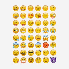One Sheet/ 48 Pieces Smily Face Emoji Stickers For Notebook Message Twitter Large Viny Instagram Classical Kids Toys