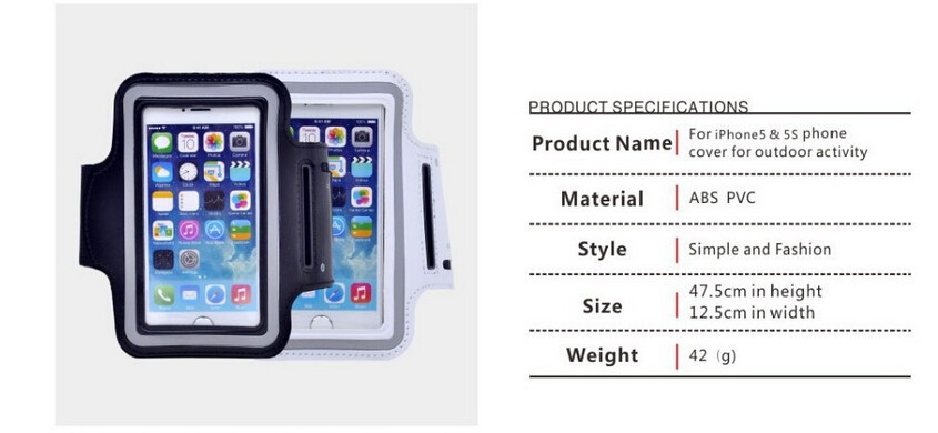 Arm band for iphone 5 5s Sport Gym Case Outdoor Activity Phone Bags Cases Running Sport Arm Band Case