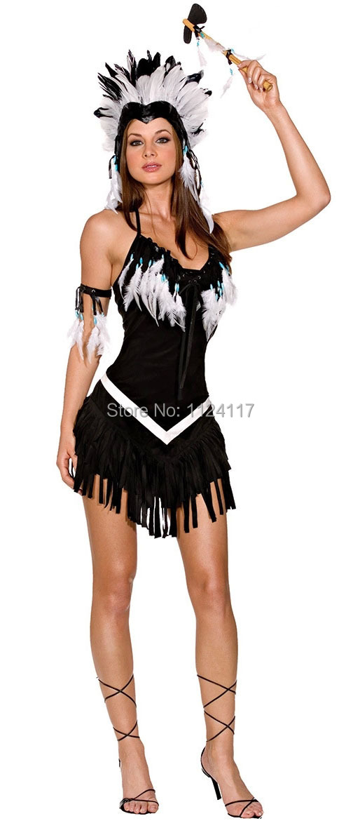 Adult Sexy Indians Fancy Dress Costume For Women Halloween Party Cosplay Chiefs Carnival 5437