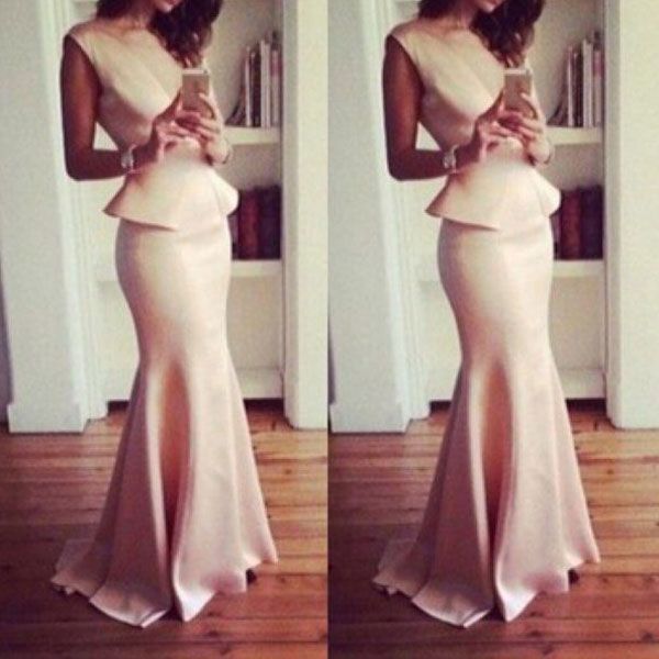 2015 New Arrival Women Sexy Sleeveless Top+Mermaid Long Skirt Two Piece Evening Party Maxi Dress XS/S/M/L