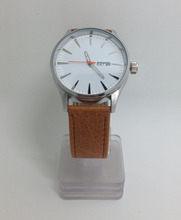 Watches Men Cow Leather Strap Quartz Movement Date/Day Functions