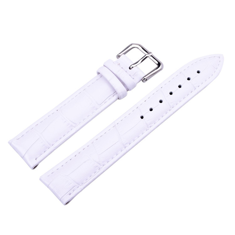 Unisex Watch band 12-24mm White Genuine Leather Wa...
