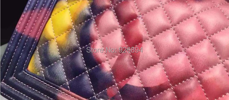New Design Famous Brand LOGO Graffiti Colorful Genuine Leather