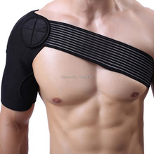 EgoeLife Light Weight Adjustable Elastic Gym Sports Single Shoulder Brace Support Strap Wrap Belt Band Pad for Men and Women