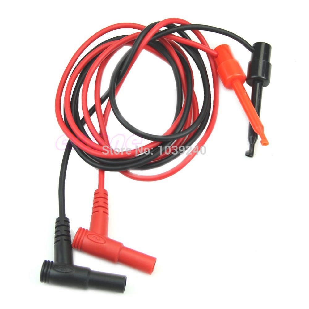 Free Shipping 1Pair Banana Plug To Test Hook Clip Probe Cable For Multimeter Equipment
