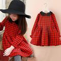 Baby Girl Dress Spring Autumn Long Sleeve Cotton Kids Grid Dress Children Clothing Child Clothes Girls