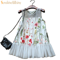 Elegant Baby Girls Summer Dress White Flower Butterfly embroidery Princess Dresses For Birthday Party Wedding Kids