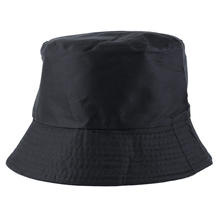 Foldable Men Women’s Reversible Cotton Blended Beach Outdoor Hiking Hunting Sun Protection Bucket Brim Hat Cap Plaid Plain Black