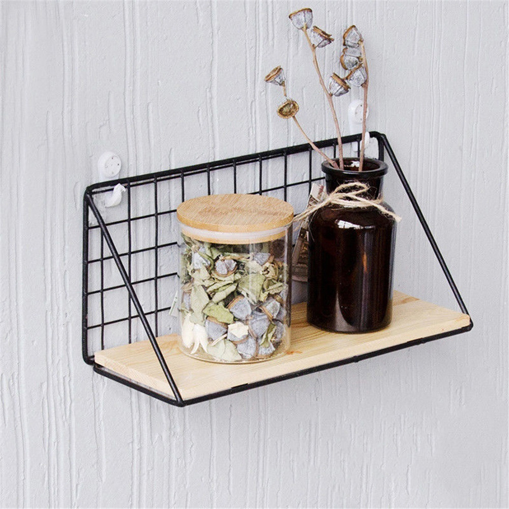 Soporte de hierro nórdico para almacenamiento, estante colgante de