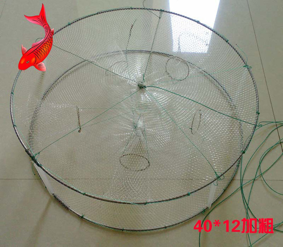 Small Round Fishing Net Nylon Cage Trap Shrimp Net Handmade 5 holes Fish Trap 30cm * 30cm * 12cm