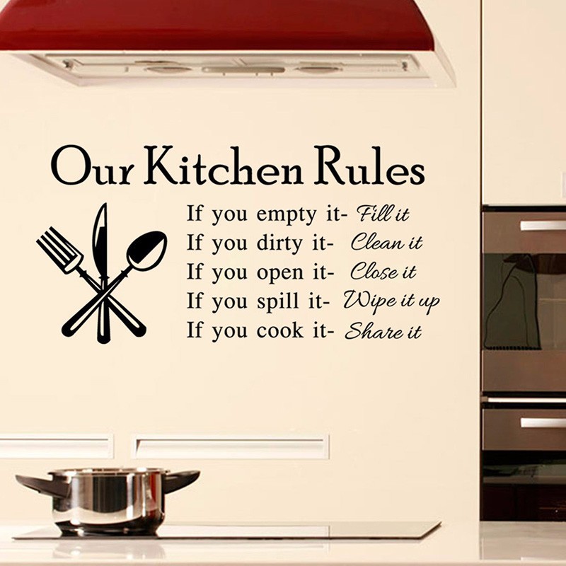 Kitchen Rules Living Room Kitchen Vinyl Wall Stickers For Kids