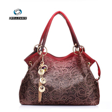 Women’s Handbag brand PU leather handbags ladies bag hollow out tassel gradient color handbags laptop shoulder bag