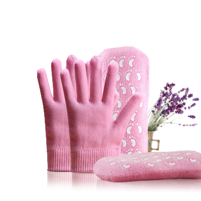 2pairs lot reusable SPA Gel Socks gloves Moisturizing whitening exfoliating velvet smooth beauty hand foot care