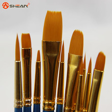 10pcs/lot High Quality Kids Watercolor Gouache Painting Pen Nylon Hair Wooden Handle Paint Brush Set Drawing Art Supplies