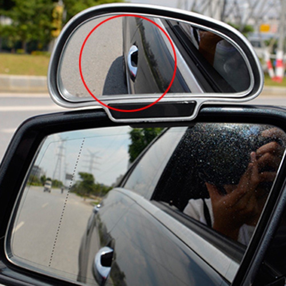 Car Auto 2Pcs Silver Row Rear View Improve Visual Range Blind Spot Mirrors New