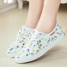 Hot Sale New Brand Style Low Top Flower Women Sneakers Flats Lace Up Girl Canvas Shoes