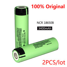 2PCS 100% New Original NCR18650B 3.7 v 3400 mah 18650 Lithium Rechargeable Battery For Panasonic batteries + Free shipping