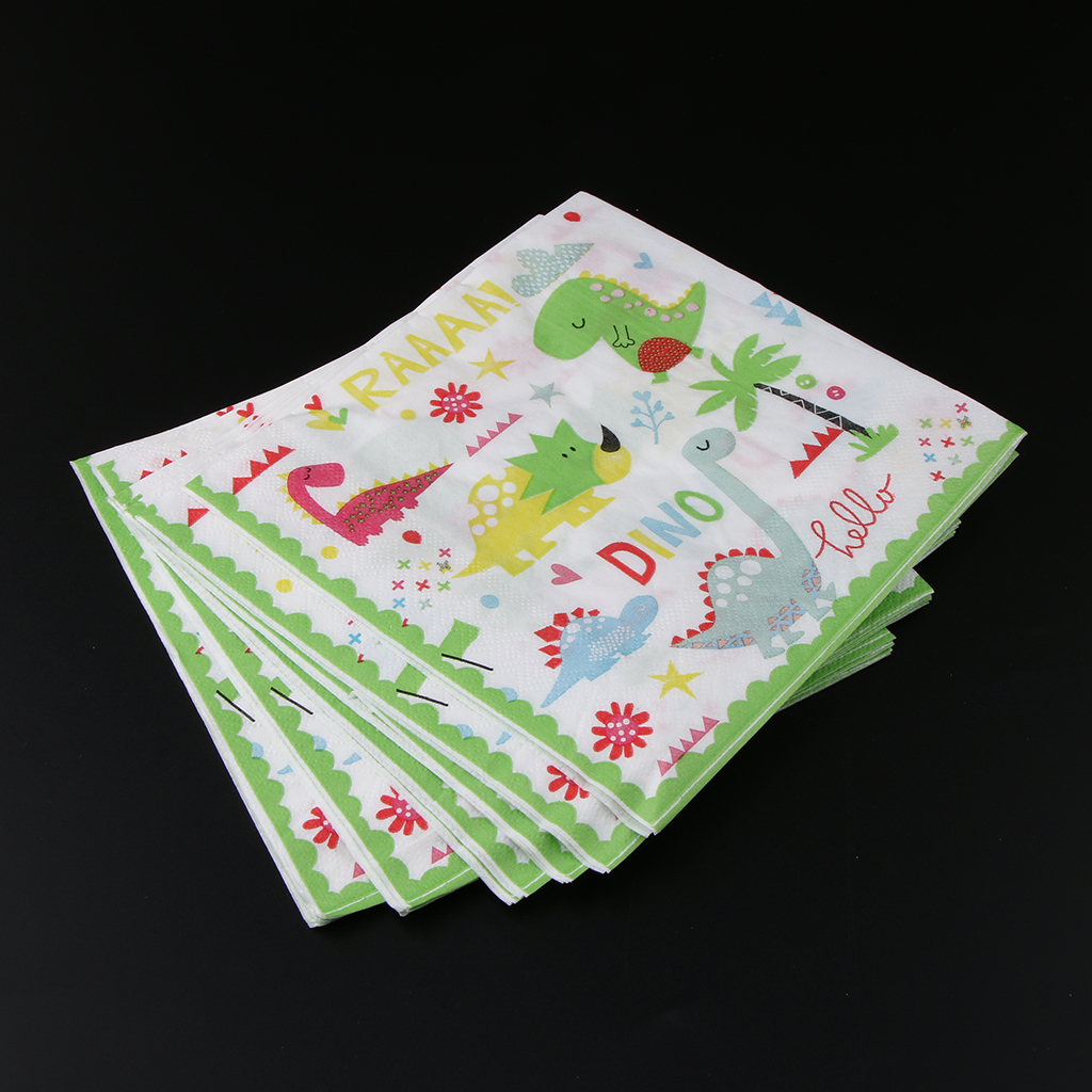 20Pcs Dinosaurs Party Paper Napkins Disposable Tableware Baby Shower Birthday Party Supplies for
