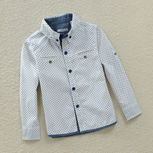 High quality New 2015 Spring Autumn Brand fashion Children cotton Shirts boys Polka dot Long sleeve