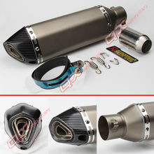 51mm Carbon fiber with Stainless steel motorcycle Exhaust Pipe Muffler for CBR CB400 CB600 CBR600 CBR1000 ER6N ER6R YZF600
