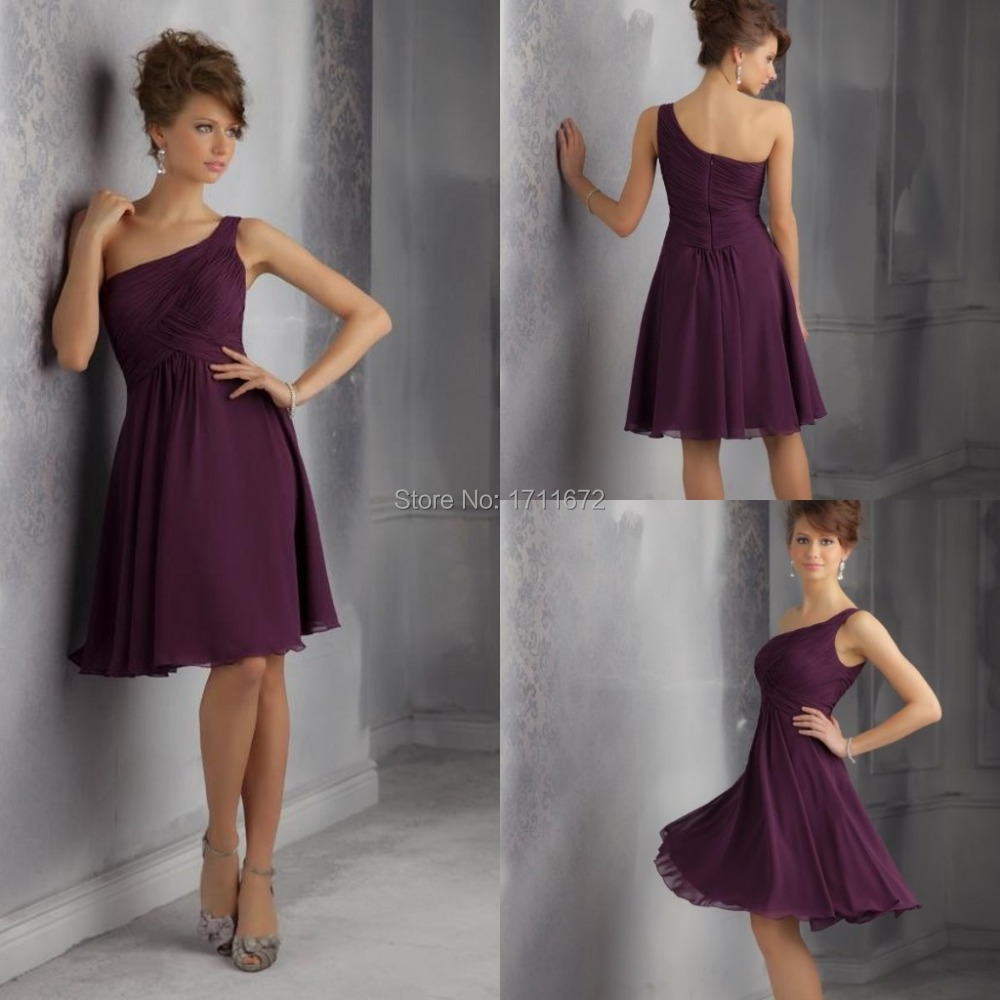 Maid of Honor Dresses Purple Short