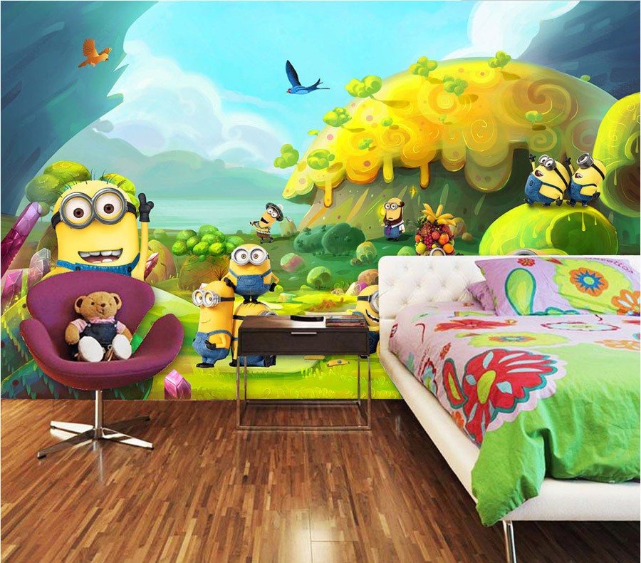 Cartoon Photo Wallpaper Minions Wallpaper Custom 3d Wall Mural Kids Bedroom Decor Children S Playground Despicable Me Wallpaper