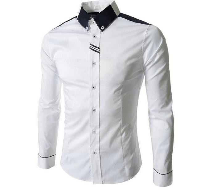 2014 The New Men s Spring Fashion Webbing Long sleeved Shirt Long sleeved men shirts Slim