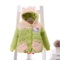 Children thick winter coat coat 2016 female cartoon baby fleece hooded padded jacket