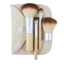 Earth Friendly Bamboo 2014 Hot Sale 4 Pcs Elaborate Makeup Brush Sets Cosmetic Brushes Tool Set