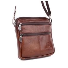 Famous Brand 100 Guarantee Real Cowskin Men Shoulder Crossbody Bags Fashion Double Zipper Design Men Messenger