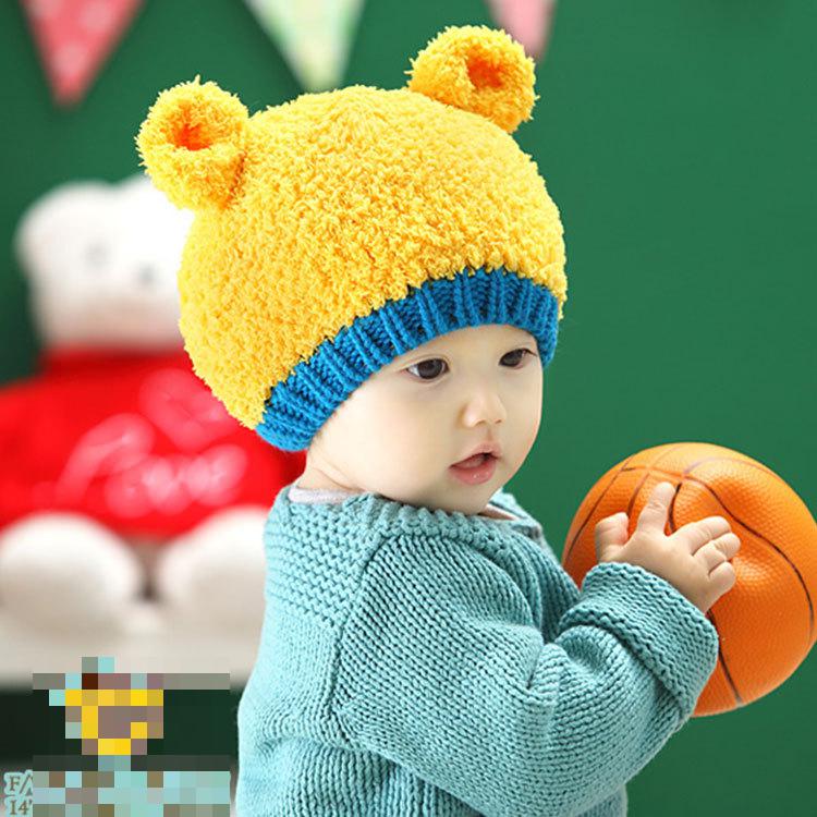 2015 winter bear shap cover ear warm baby hats cute animal design costume kids caps girls boys knit hats newborn cap babies hats