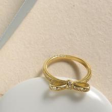 Gold Butterfly Rings Compatible with Pandora Jewelry Sparkling bow clear cz Size 6 10 100 925