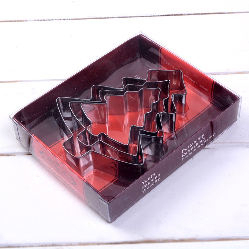 stainless steel christmas tree shape cookie cutter
