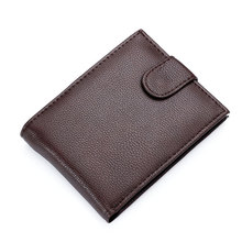 Hot Sale fashion high quality men genuine leather wallet coin pocket style black and brown purse wallets for men free shipping