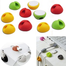 Random Color 10PCS Cable Drop Clip Desk Tidy Organiser Wire Cord Lead USB Charger Cord Holder Organizer Holder Secure Table