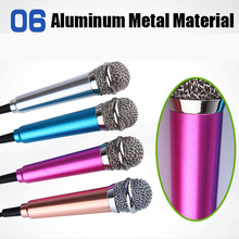 Mini Microphone For Cellphone Laptop Sing Song Record Sound Karaoke KTV Metal Aluminum Microphone For iPhone