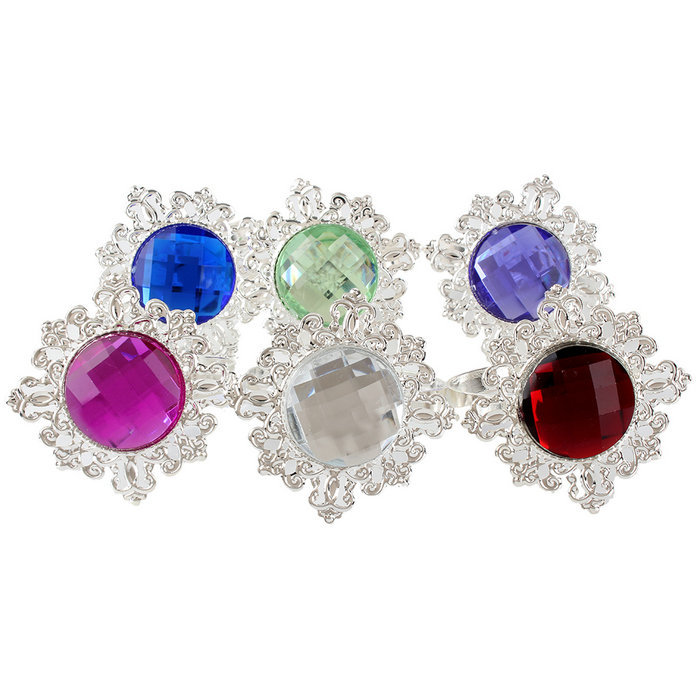 Gold diamond ring napkin holders