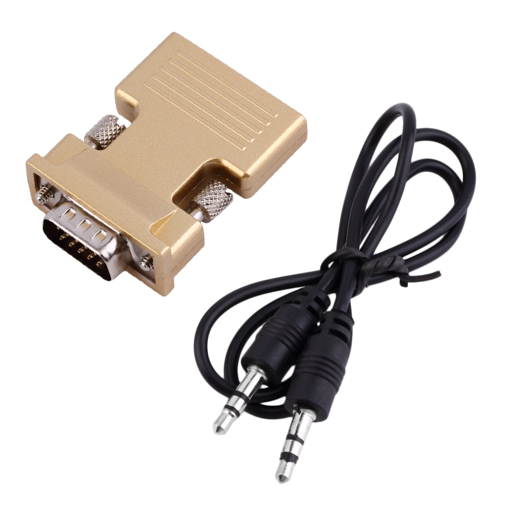 HDMI Female to VGA Male Converter with Audio Adapter Support 1080P Output Free Shipping