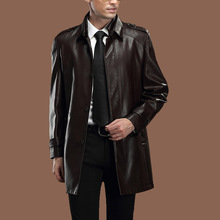Special Promotion!the New 2014 Men’s Sheep Leather Trench Coat Man Long Male In Leather Jacket Mens Leather Coats M-xxl