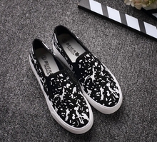 Female JK doodle canvas shoes sneakers Harajuku lolita preppy chic pedal lazy Graffiti shoes cotton made