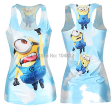 EAST KNITTING New 2015 Women T shirt Despicable Me Tank top harajuku Vest punk 3D Print
