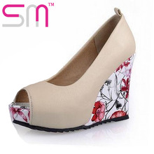 2016 gladiator summer pumps flower wedges ankle strap gladiator summer wedges platform pumps sexy fashion peep toe women pumps