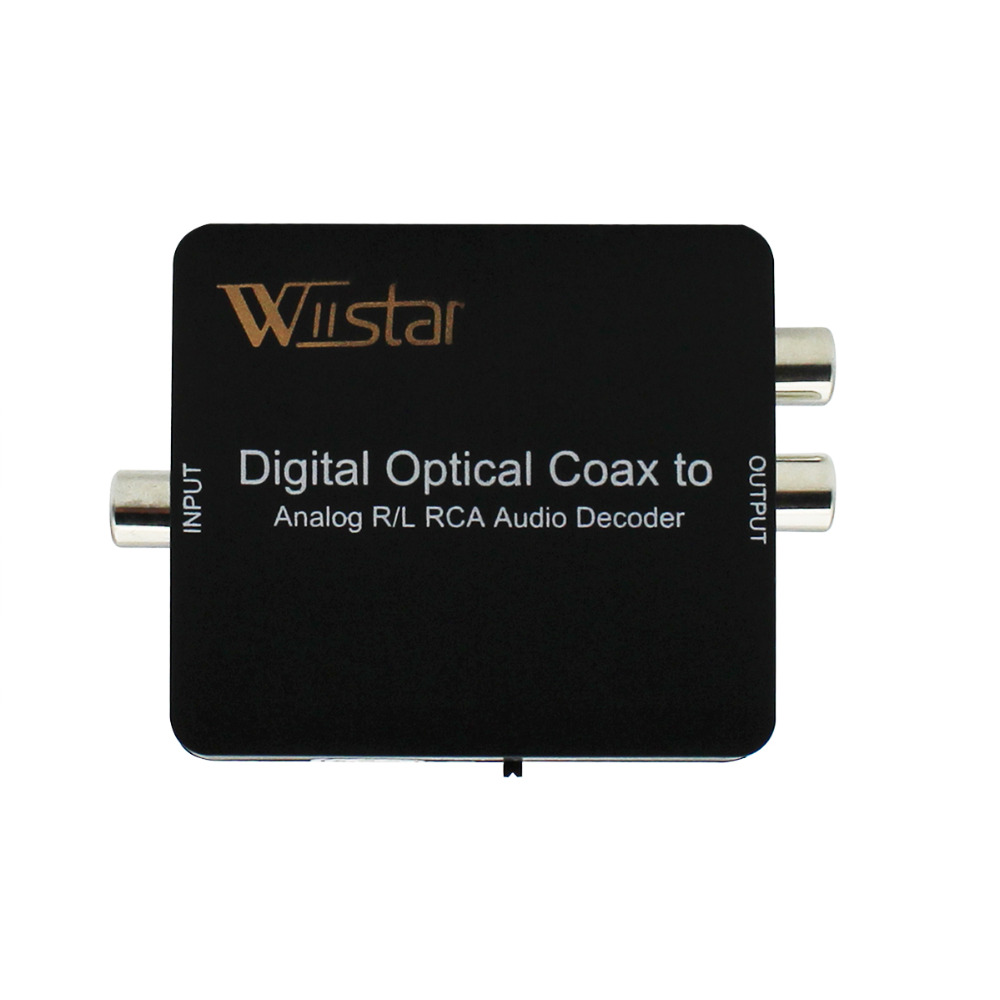 Wiistar Digital to Analog Audio Decoder Support Dolby DTS AC3 D2A Optical Coaxial to Analog RCA L/R Audio Decoder+3.5mm Earphone