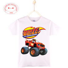 2016 Hot Sale Casual Blaze And The Monster Machines Kids T-shirt Tops Cotton Cartoon 3D Print Boys Shirt Girls Free Shipping