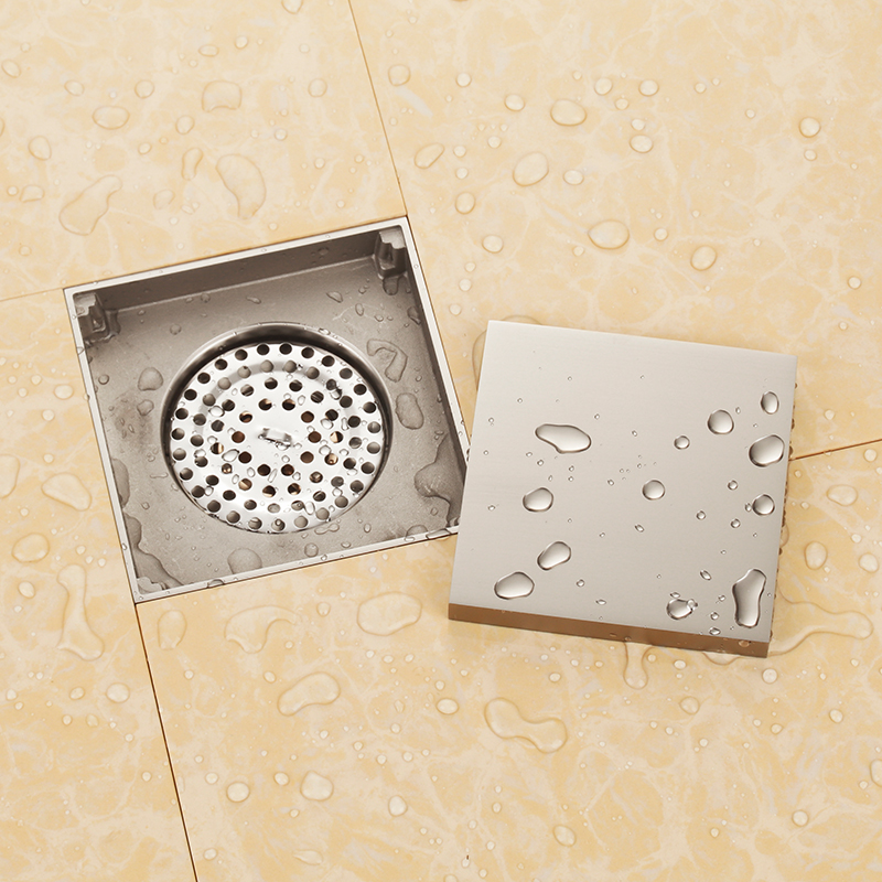 Baño níquel cepillado latón sólido 120*120mm azulejo inserto cuadrado
