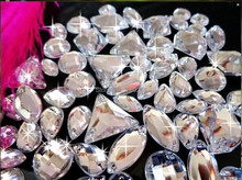 300pcs mixed loading A variety of specifications Acrylic Crystal silver Colour loose Beads hand sewing for dress m064